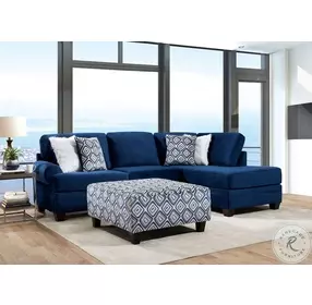 Waldport Navy Ottoman