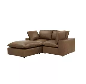 Cali Cognac Brown Leather Modular Small Sectional