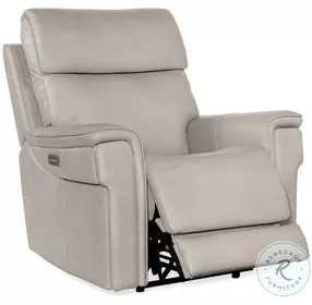 Celeste Sahara Ash Leather Zero Gravity Power Recliner With Power Headrest