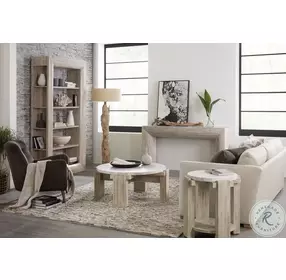 Amani Brie And Crema Marble Sofa Table