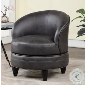 Sophia Gray Leatherette Swivel Accent Chair