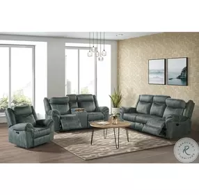 Tasso Sorrento Charcoal Reclining Console Loveseat