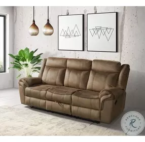 Tasso Sorrento Brown Living Room Set with Dropdown Table