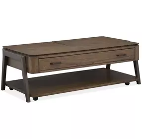 Hallie Milk Chocolate and Dark Chocolate Rectangular Lift Top Cocktail Table