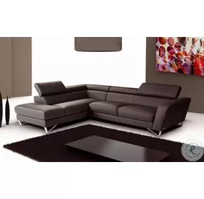 Sparta Chocolate Italian Leather LAF Sectional