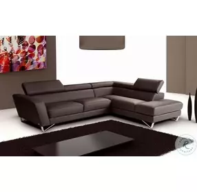 Sparta Chocolate Italian Leather RAF Sectional