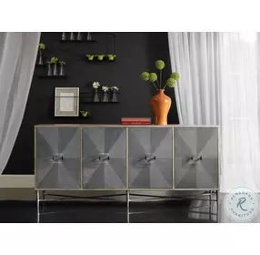 Sorelle Natural And Gray Four Door Credenza