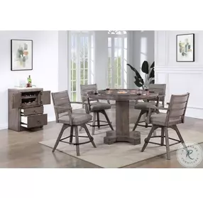 Spring Haven Distressed Dark Gray Adjustable Height Round Game Table