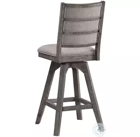 Spring Haven Soft Gray High Back Swivel Bar Stool