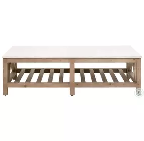 Spruce White Quartz Smoke Gray Rectangular Cocktail Table