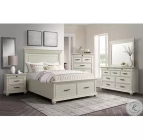 Brooks White 3 Drawer Nightstand