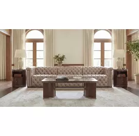 Savion Grandier Giovanni Taupe Leather 124" Power Reclining Sofa With Power Headrest