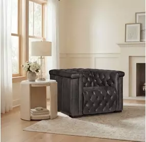 Savion Bellagio Gravel Leather Power Recliner