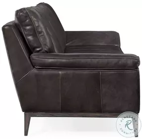 Titan Debonair Graphite Leather Stationary Sofa