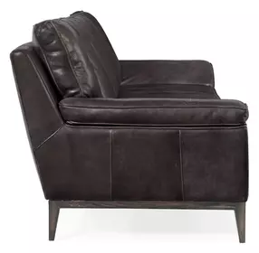 Titan Debonair Graphite Leather Stationary 100" Sofa