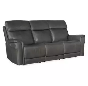 Celeste Sahara Dorian Gray Leather Zero Gravity Power Reclining Living Room Set With Power Headrest