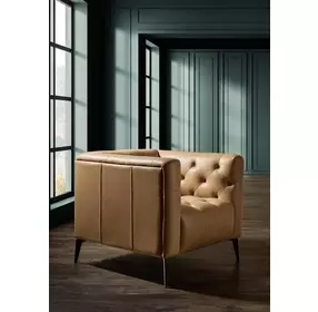 Nicolla Texas Stone Leather Stationary Chair