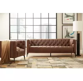 Nicolla Saddlebag Lodge Leather Stationary Chair