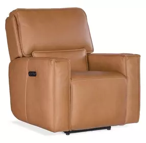 Miles Brown Leather Zero Gravity Power Recliner With Power Headrest