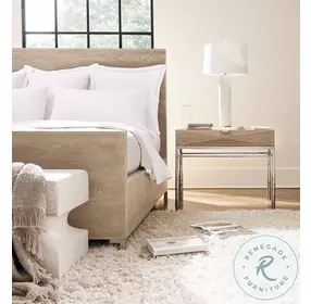 Aventura Marcona 1 Drawer Nightstand with Metal Frame and USB Charging
