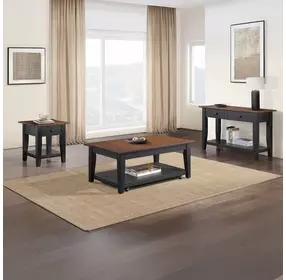Joplin Black and Brown Square End Table