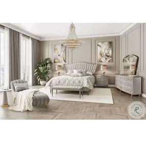 St. Helena Dove Gray And Bronze 3 Drawer Nightstand