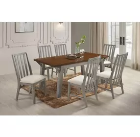 Staton Walnut and Gray 71" Rectangular Leg Dining Table