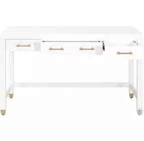 Stella Matte White 3 Drawer Desk