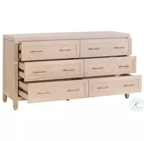 Stella Light Honey Oak 6 Drawer Double Dresser