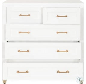 Stella Traditions Matte White 5 Drawer High Chest
