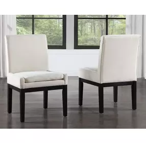 Aubrey Black Upholstered Parsons Chair Set of 2