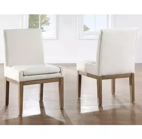 Aubrey White Upholstered Parsons Chair Set of 2