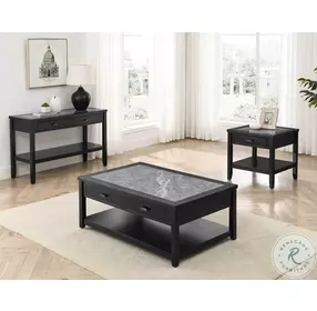 Garvine Gray Sintered Stone And Midnight Coffee Table