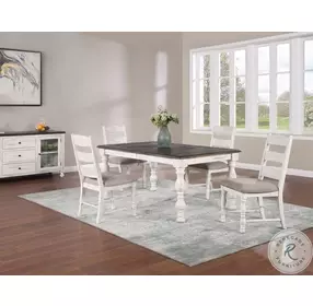 Heston Cottage White And Mocha Extendable Dining Table