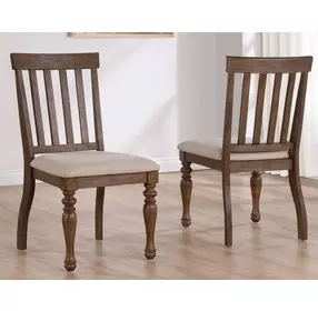 Joanna Brown Slat Back Side Chair Set of 2
