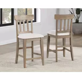 Napa Brown 24" Slat Back Counter Height Stool Set of 2
