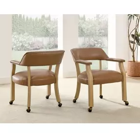 Rylie Brown Captains Chair with Casters and Nailhead Trim
