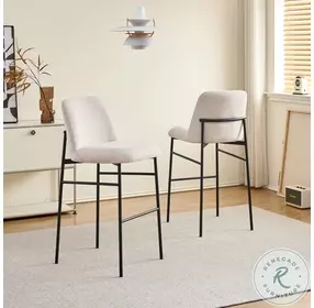 Erik Beige Bar Stool Set Of 2
