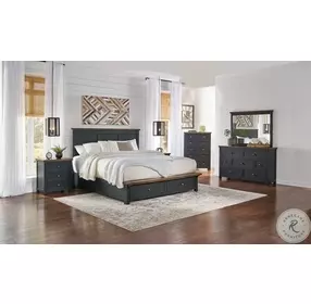 Stormy Ridge Chickory Black King Platform Storage Bed