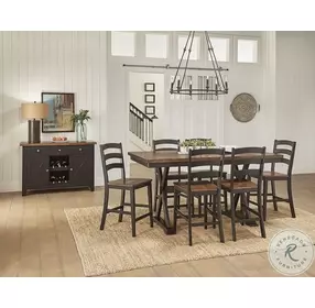 Stormy Ridge Chickory Black 72" Extendable Gathering Height Dining Table