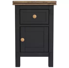 Stormy Ridge Chicory Black and Brown Rectangular Chairside Table with USB Charging