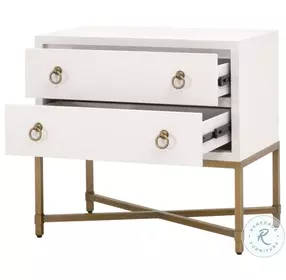 Strand Pearl Shagreen 2 Drawer Nightstand