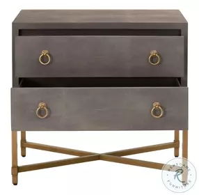 Strand Gray Shagreen 2 Drawer Nightstand