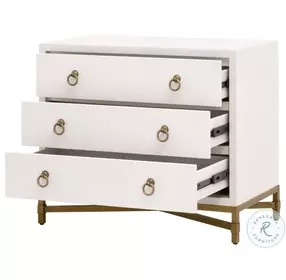 Strand Pearl Shagreen 3 Drawer Nightstand