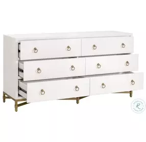 Strand Pearl Shagreen 6 Drawer Double Dresser