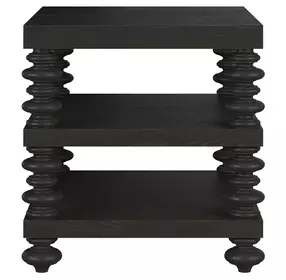 Atrium Black Rectangular End Table