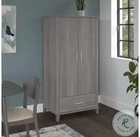 Somerset Platinum Gray Large Armoire Cabinet