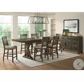 Sullivan Brushed Charcoal Slat Back Bar Stool Set of 2