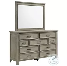 Damen Drift Grey 9 Drawer Dresser And Mirror