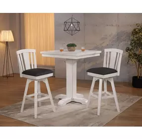 Summer Winds II Gray Fan Back Swivel Upholstered Counter Height Stool